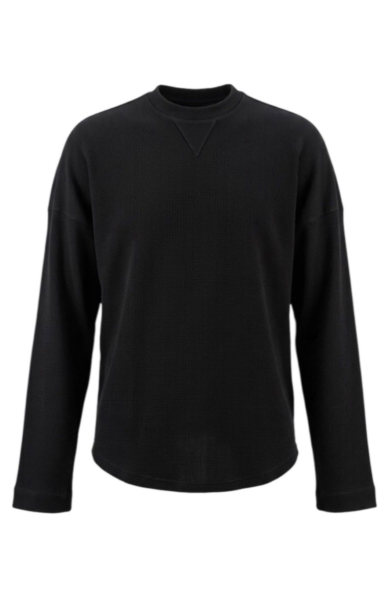 BLACK WAFFLE LONG SLEEVE