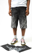DUAL FLAMES SHORTS BLACK