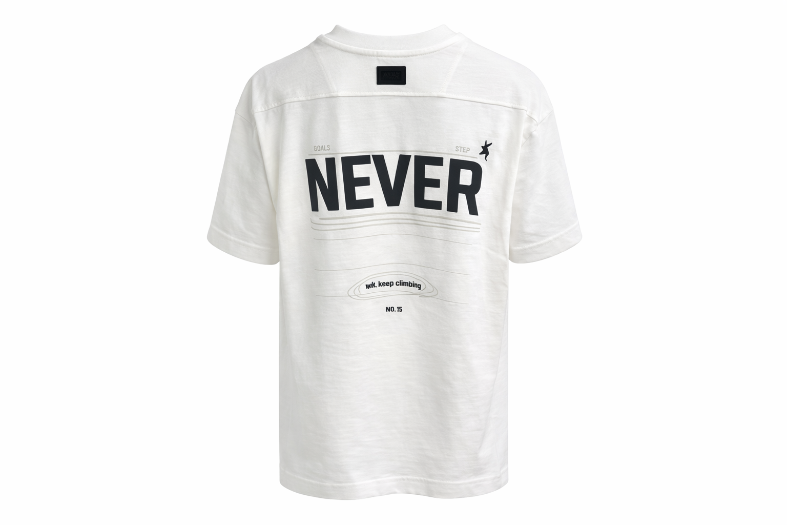 T-SHIRT ‘NEVER’ RETRO WHITE