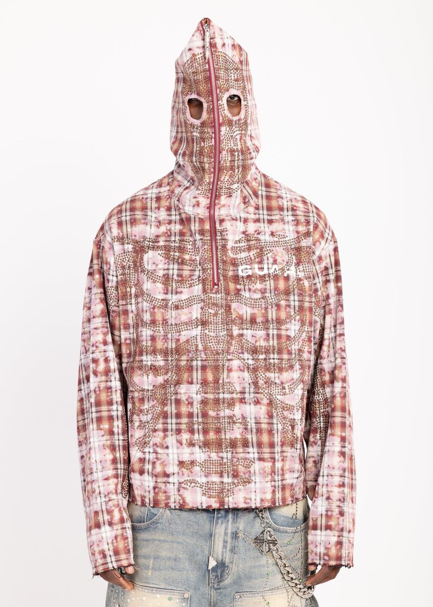 RUSTY SKELETON HALF ZIP HOODIE