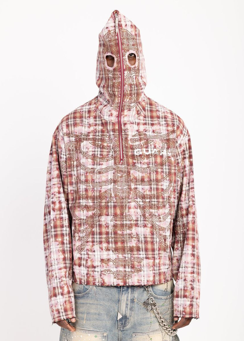 RUSTY SKELETON HALF ZIP HOODIE