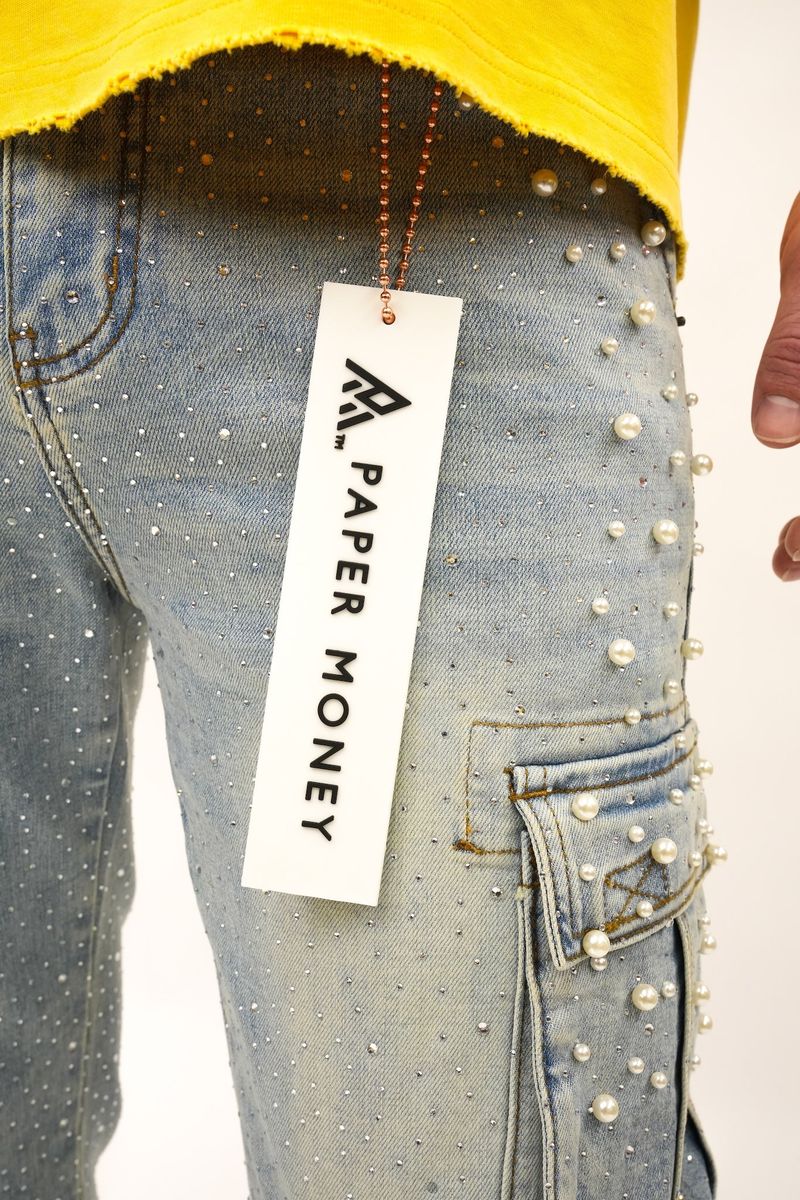 Pearl Crystal Cargos Loose fit