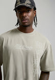 MENS WASHED SNAKE CHARMER RELAXED T-SHIRT - WASHED GREEN