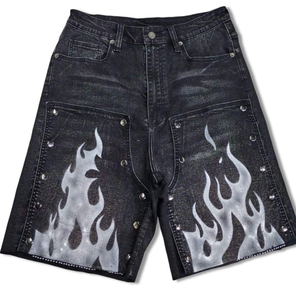 DUAL FLAMES SHORTS BLACK