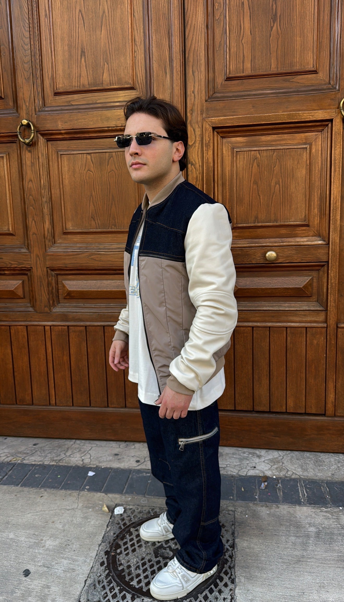 DENIM BAGGY DOUBLE ZIP