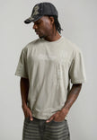 MENS WASHED SNAKE CHARMER RELAXED T-SHIRT - WASHED GREEN