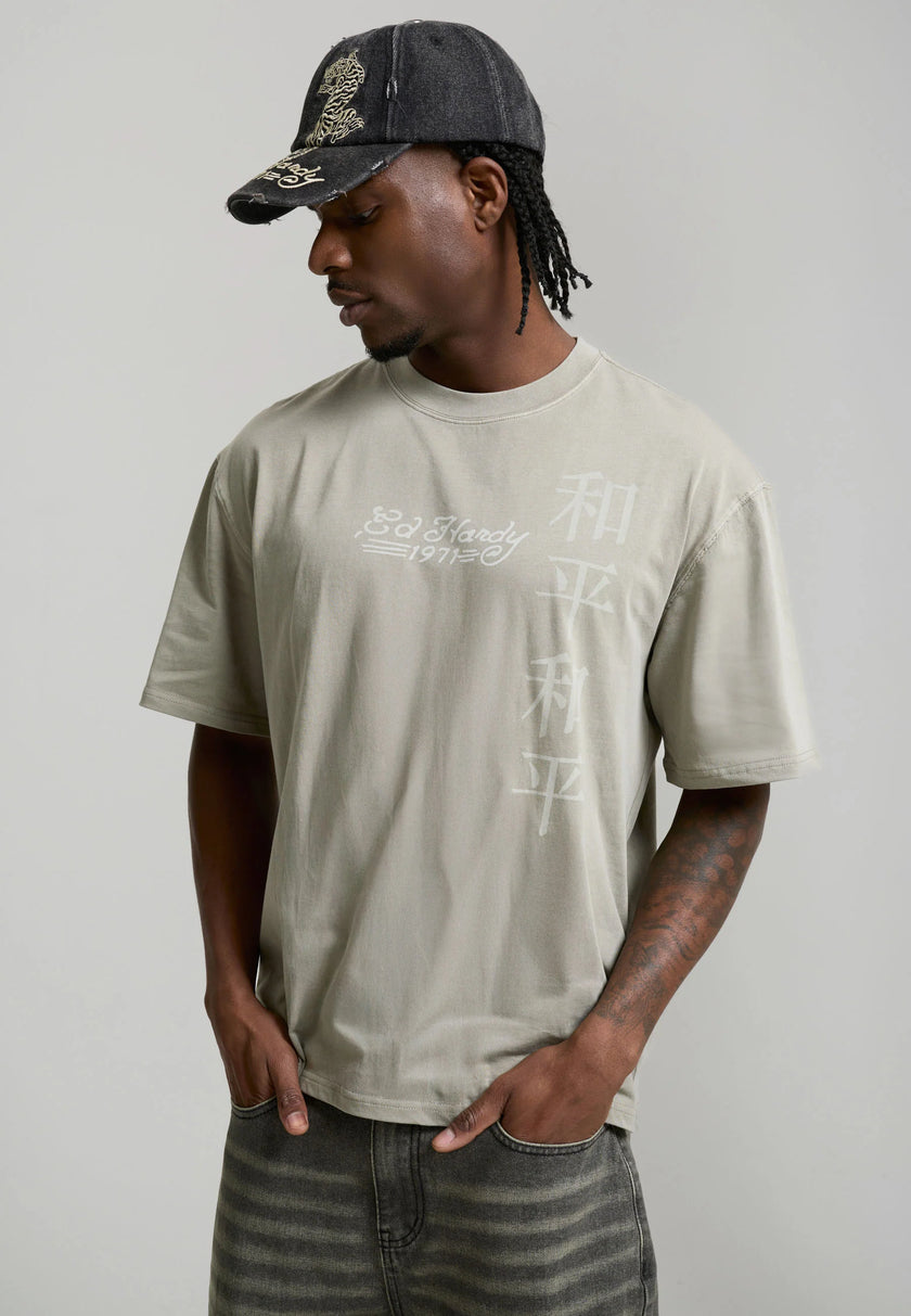 MENS WASHED SNAKE CHARMER RELAXED T-SHIRT - WASHED GREEN
