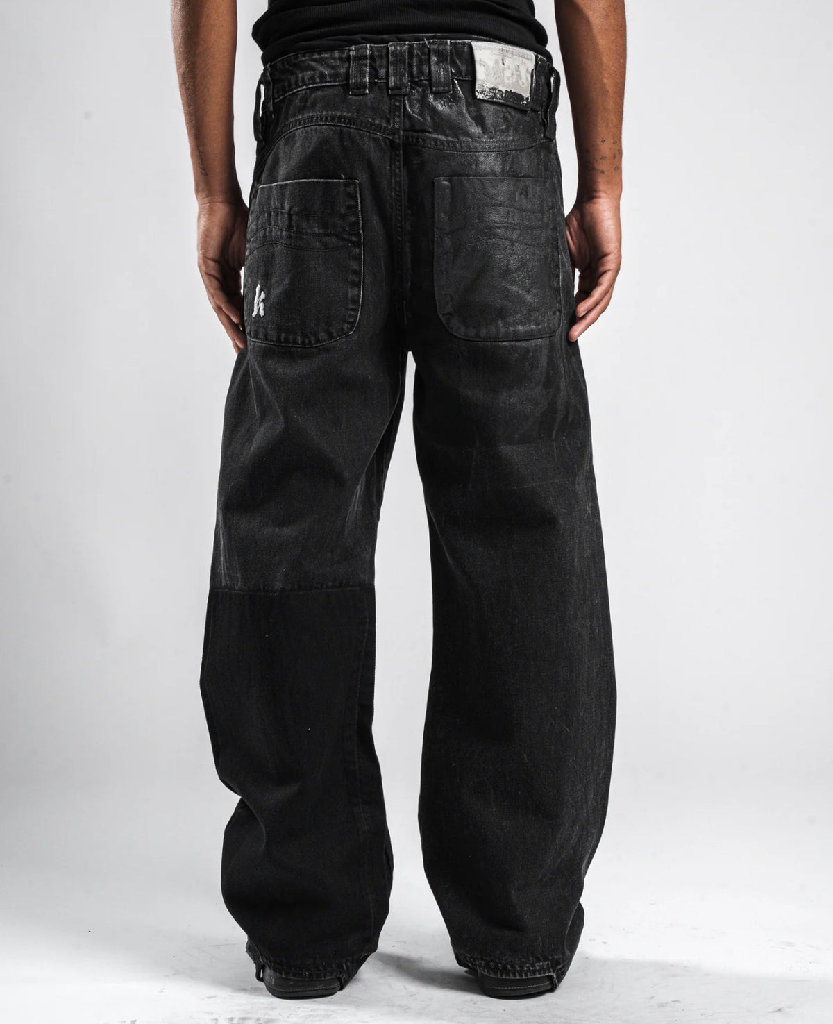 BLACK WAXED JEANS
