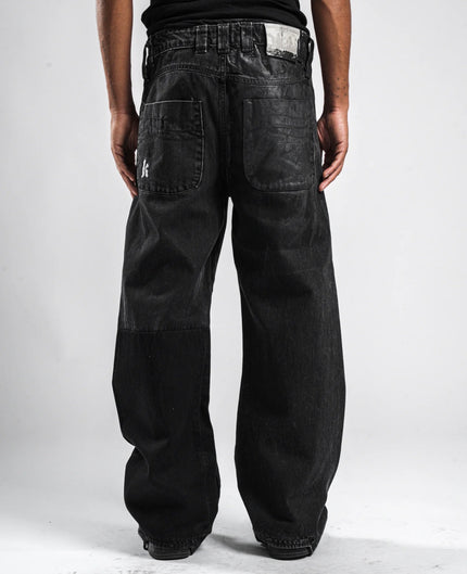 BLACK WAXED JEANS