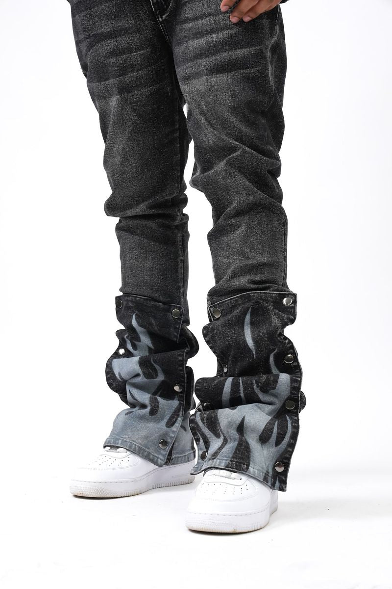 Dual Flames Pants - Black