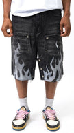 DUAL FLAMES SHORTS BLACK
