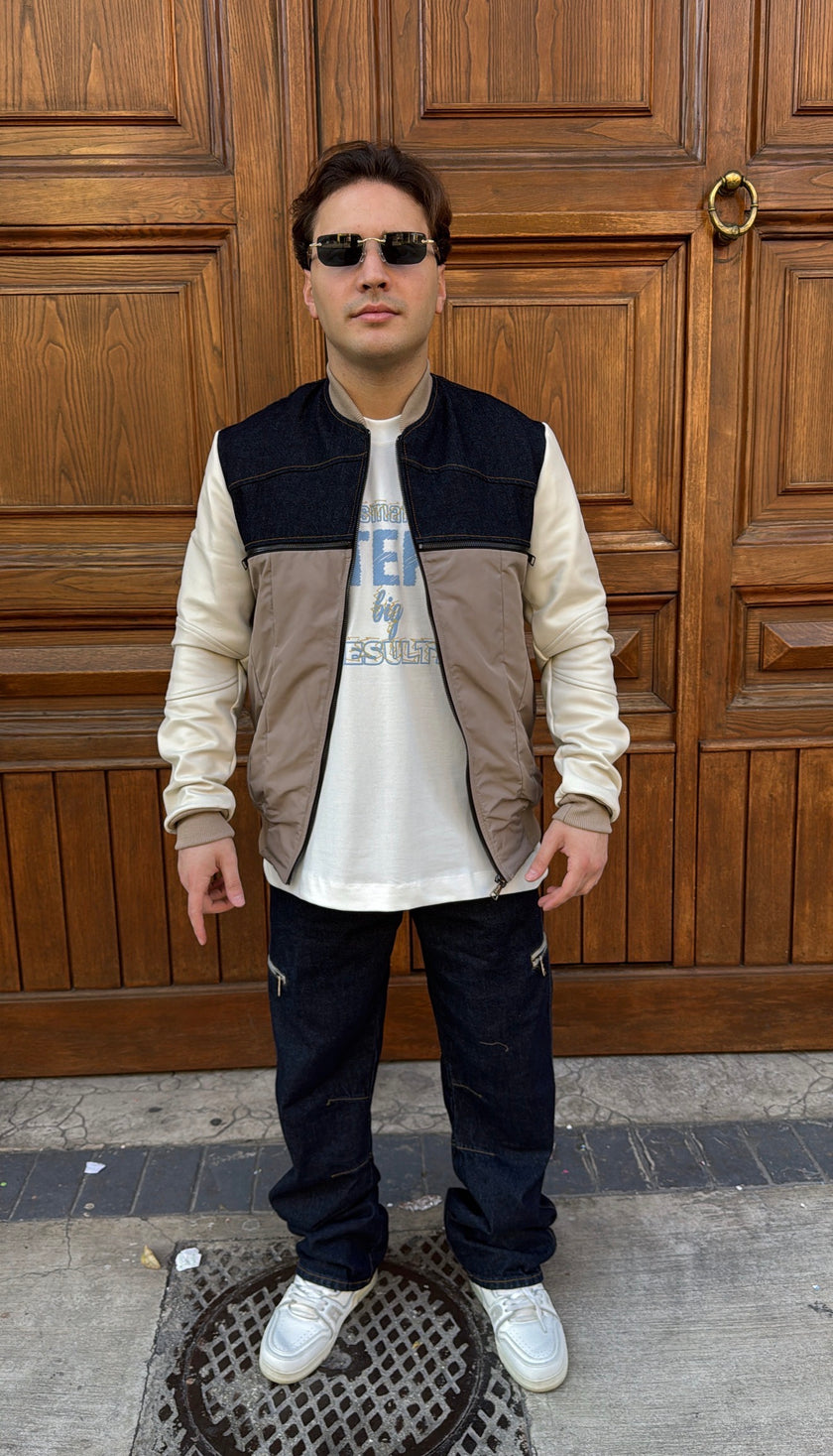 DENIM BAGGY DOUBLE ZIP