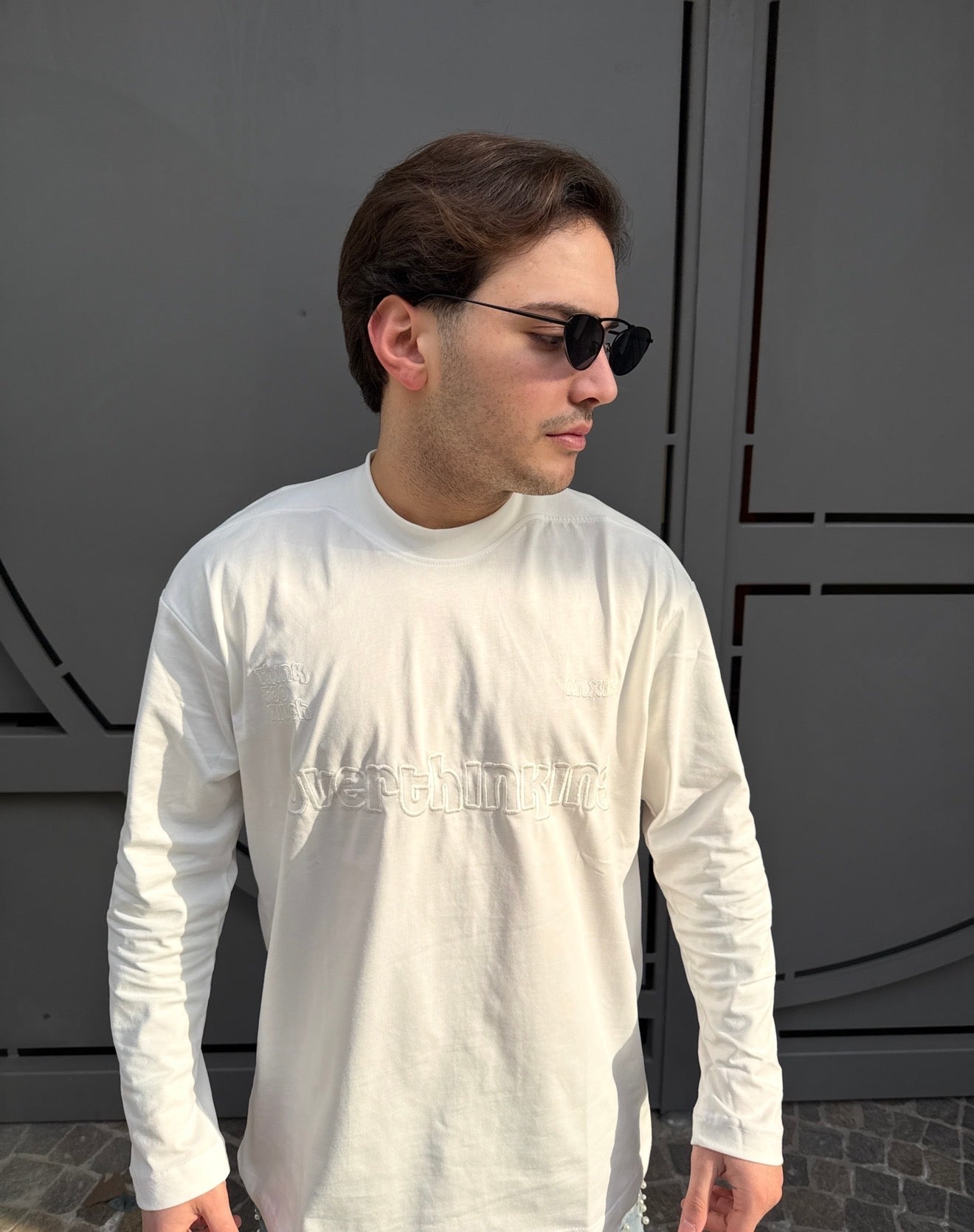 WHITE ‘OVERTHINKING’ LONGSLEEVE