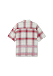 MENS GOTHIC CHECK REVERE BOXY SHIRT - RED