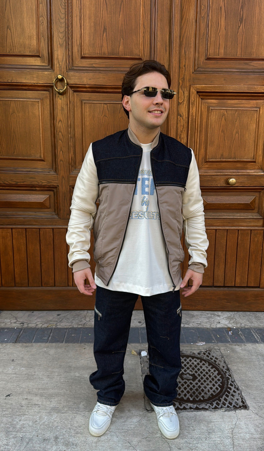 DENIM BAGGY DOUBLE ZIP