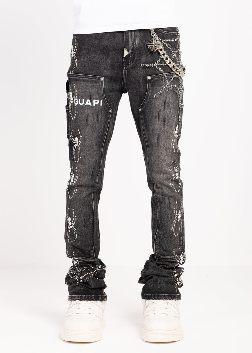 OBSIDIAN BLACK SPIDER DENIM
