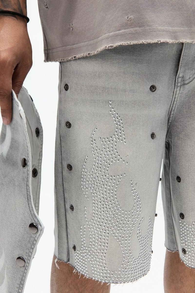 DUAL FLAMES SHORTS GREY