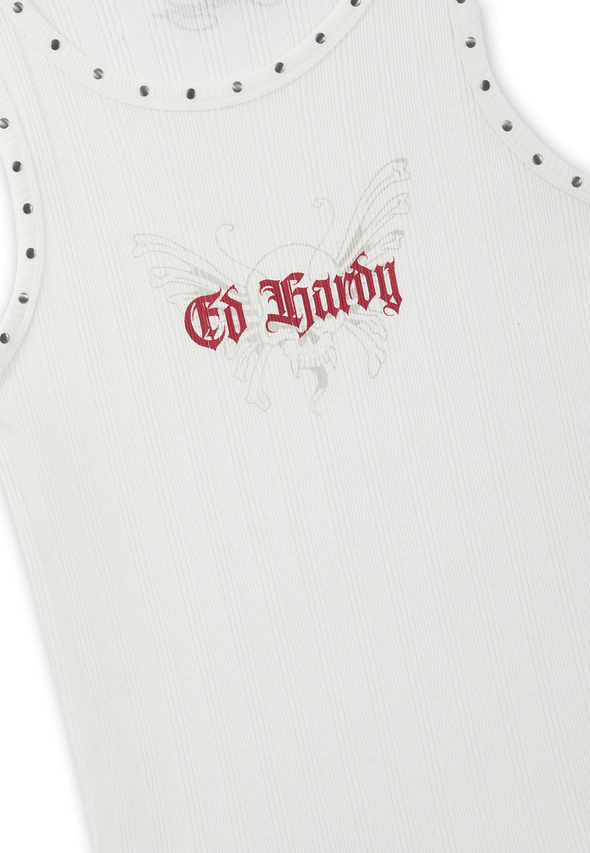 MENS ED HARDY STUDDED RIB VEST