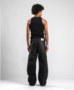 BLACK WAXED JEANS