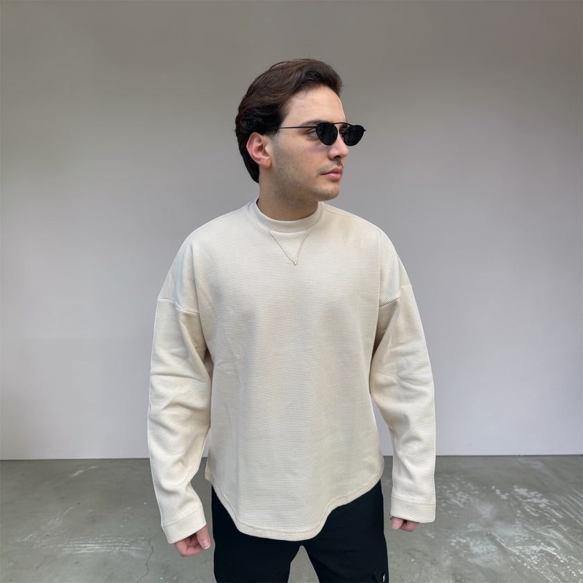 BEIGE WAFFLE LONG SLEEVE