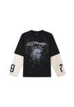 MENS 1971 SKULL DOUBLE LAYER RELAXED T-SHIRT - BLACK