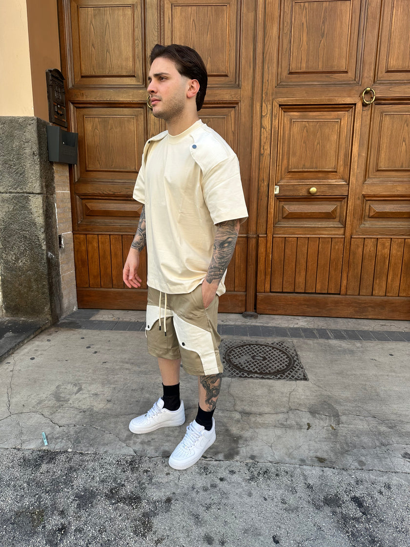 BEIGE BOTTON TEE