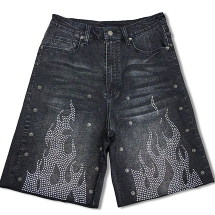 DUAL FLAMES SHORTS BLACK