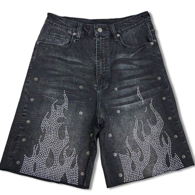 DUAL FLAMES SHORTS BLACK