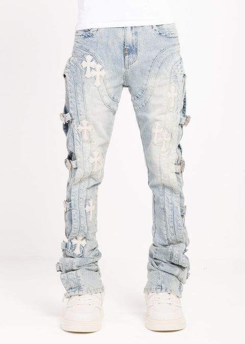 CROSS BUCKLE DENIM