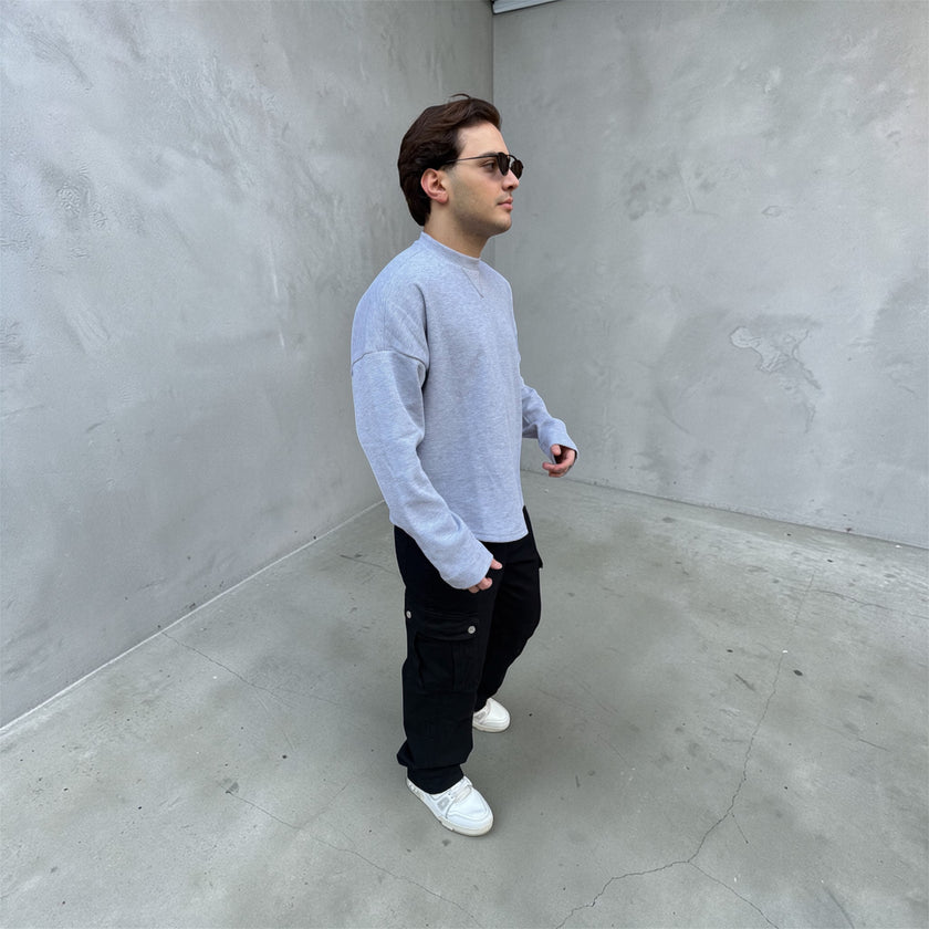 WAFFLE GREY LONG SLEEVE
