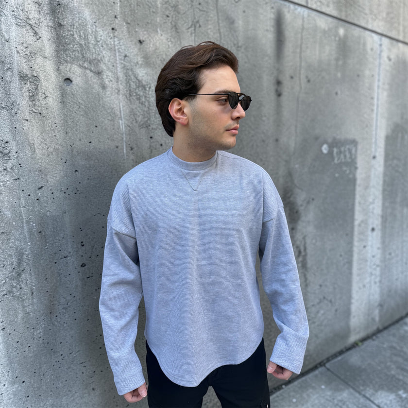 WAFFLE GREY LONG SLEEVE