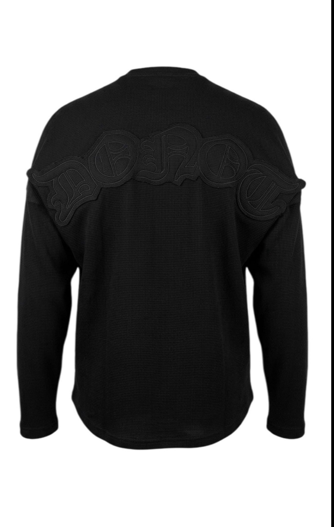 BLACK WAFFLE LONG SLEEVE