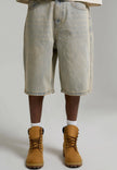MENS DESERT SNAKE RELAXED DENIM JORT - BLUE SAND WASH