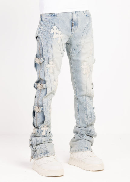CROSS BUCKLE DENIM