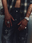 Obsidian Black Sacred Skull Denim
