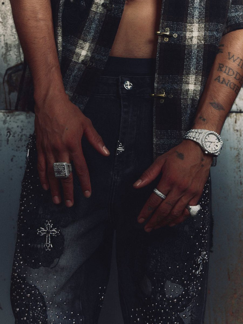 Obsidian Black Sacred Skull Denim