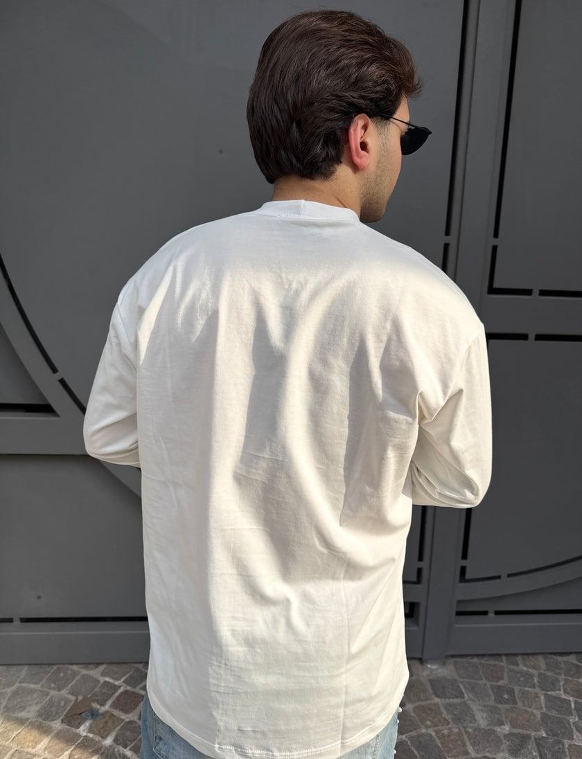 WHITE ‘OVERTHINKING’ LONGSLEEVE