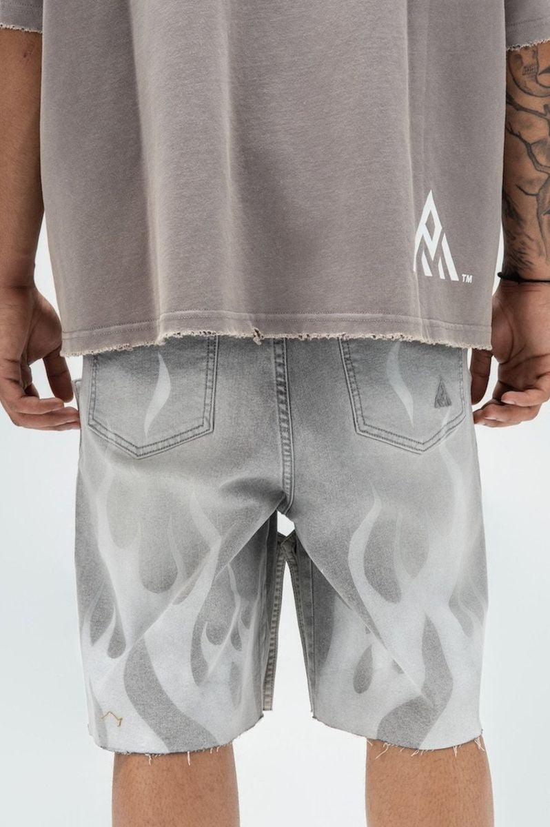 DUAL FLAMES SHORTS GREY