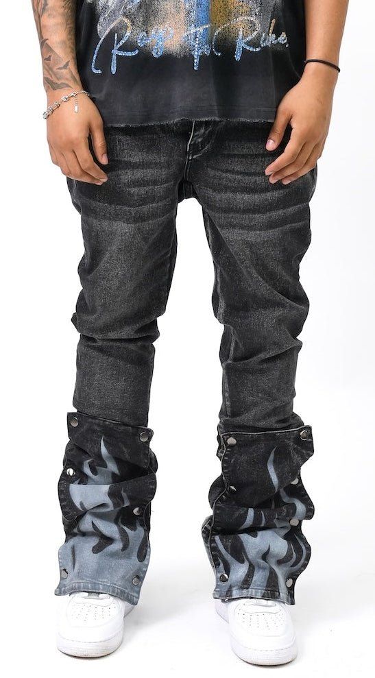 Dual Flames Pants - Black