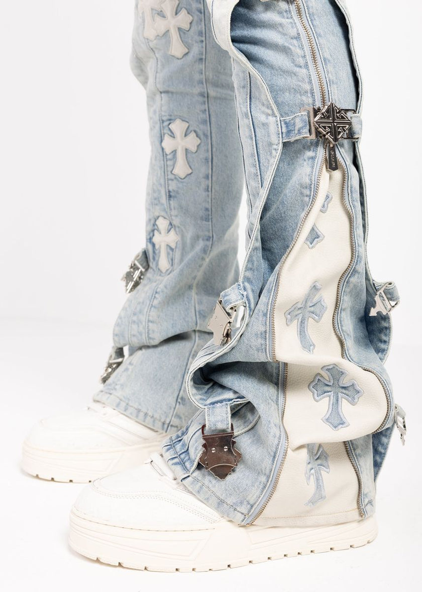 CROSS BUCKLE DENIM