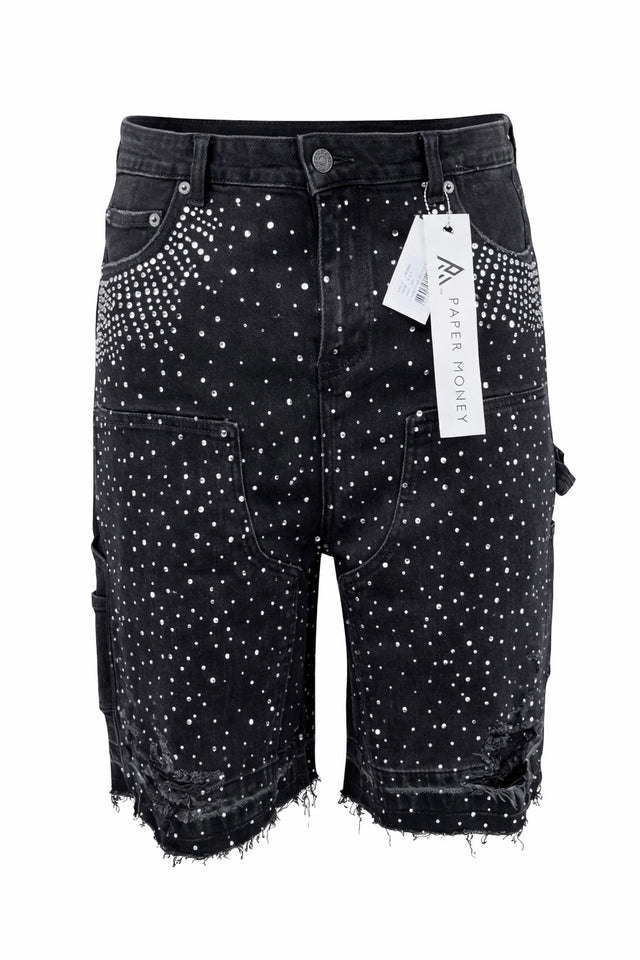 CRYSTALLIZED SHORT IN JET BLACK