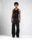 BLACK WAXED JEANS