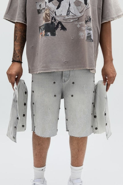 DUAL FLAMES SHORTS GREY