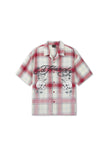 MENS GOTHIC CHECK REVERE BOXY SHIRT - RED