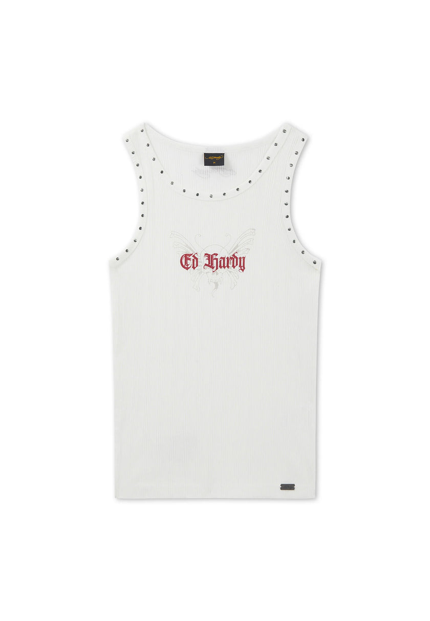 MENS ED HARDY STUDDED RIB VEST