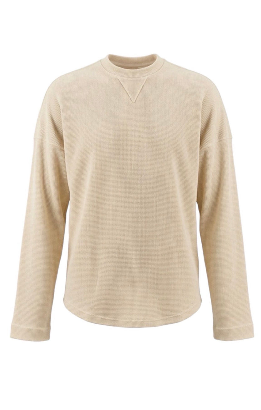 BEIGE WAFFLE LONG SLEEVE
