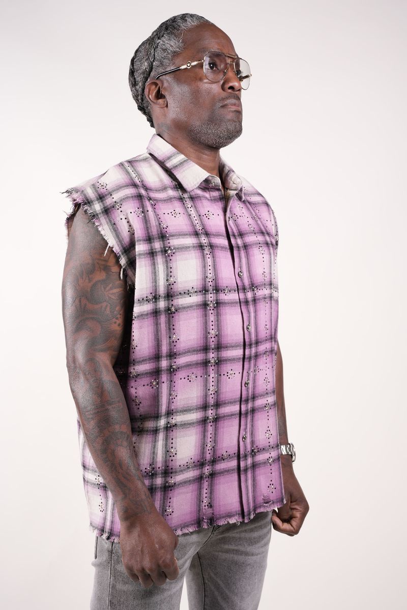RHINESTONE PURPLE FLANNEL