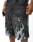 DUAL FLAMES SHORTS BLACK