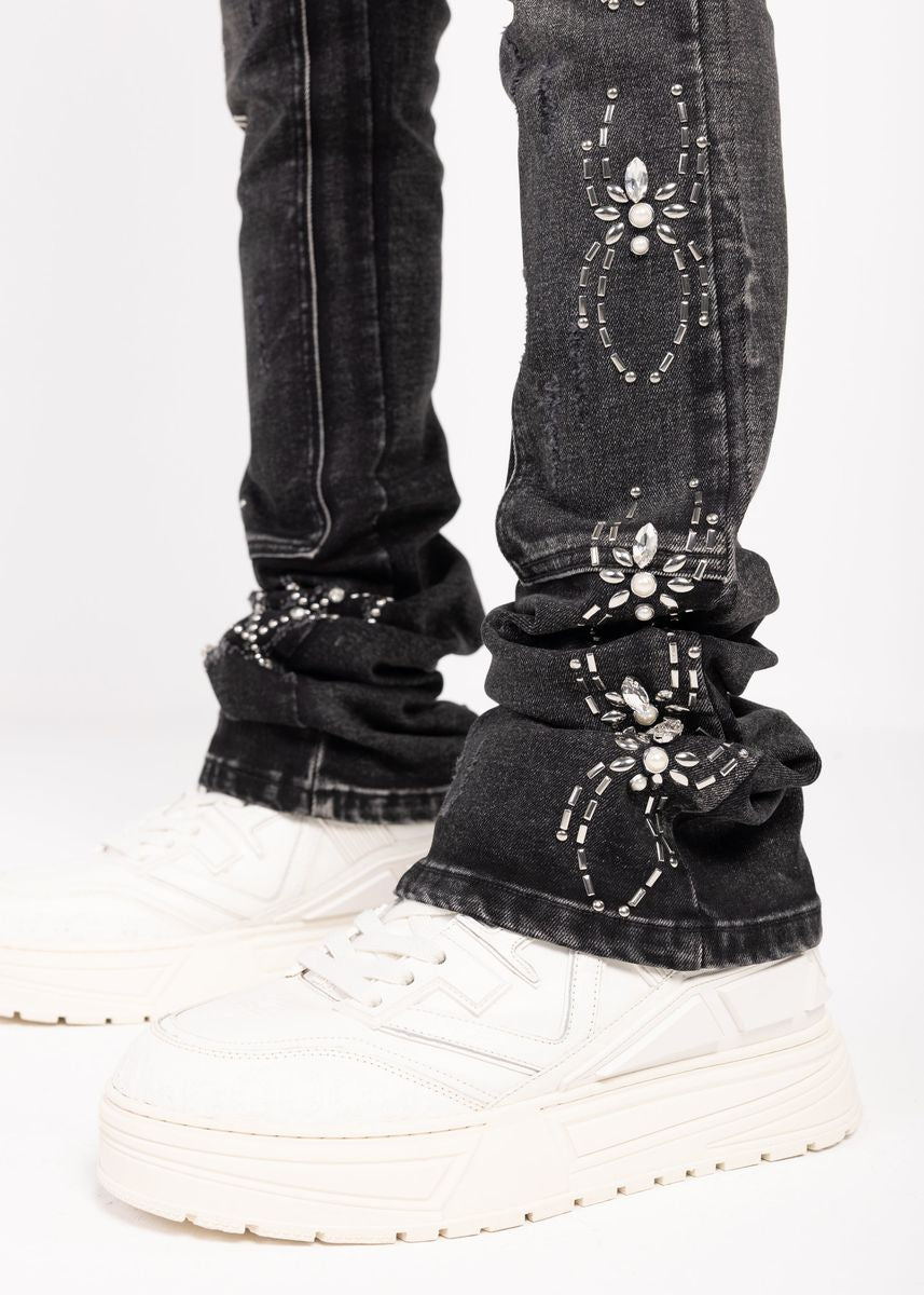 OBSIDIAN BLACK SPIDER DENIM