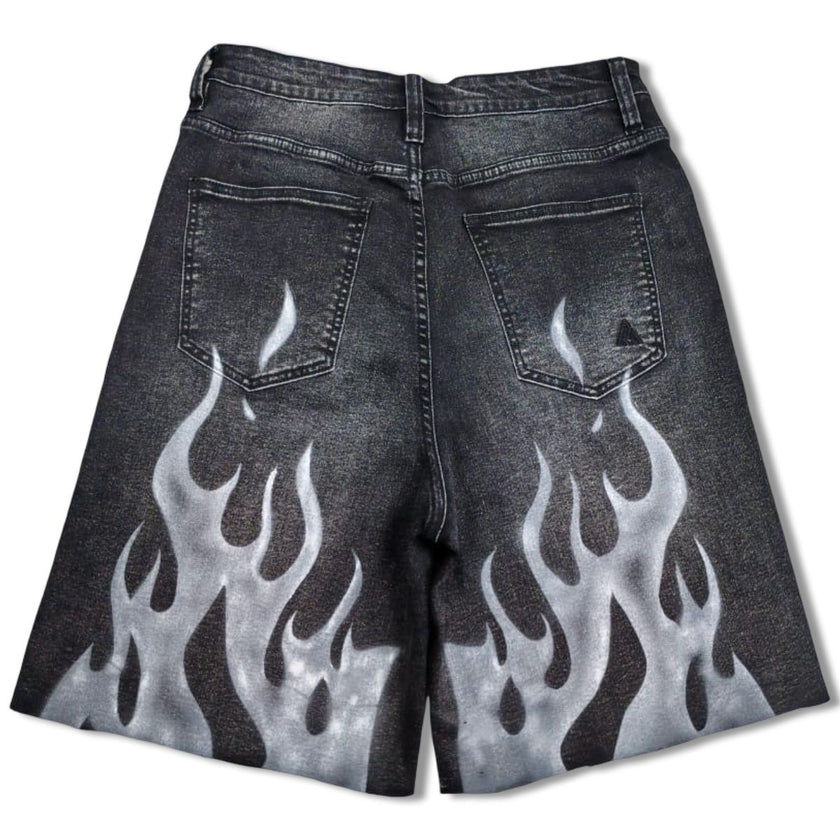 DUAL FLAMES SHORTS BLACK